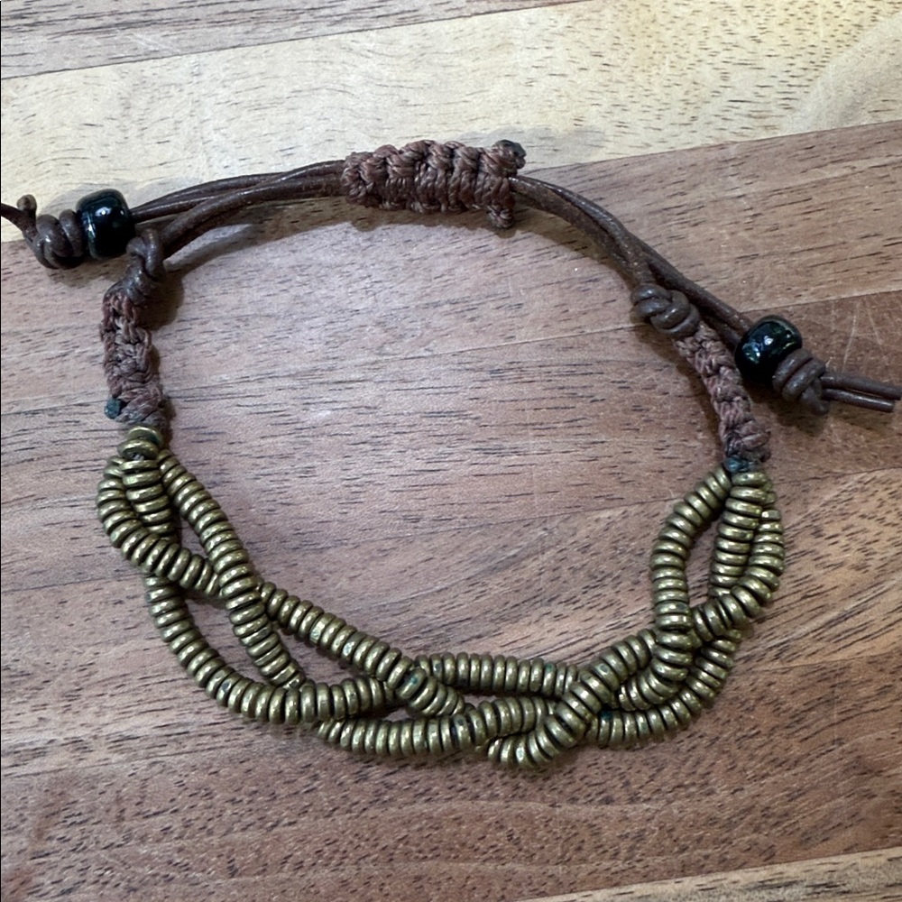 Metal and Leather Bracelet